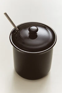 STONEWARE HONEY POT