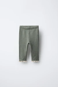 LACE TRIM KNIT LEGGINGS