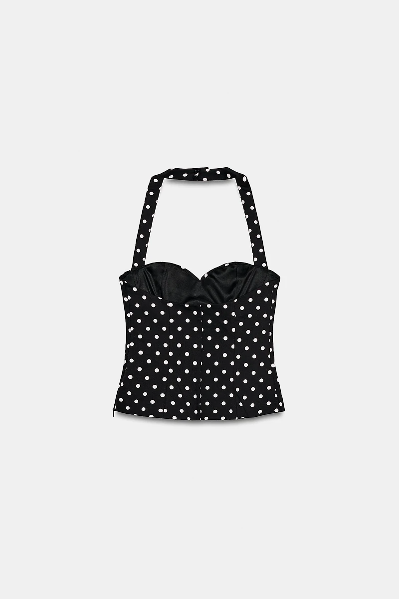 TOP HALTER À POIS