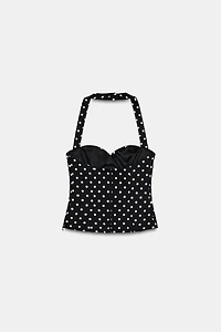 TOP HALTER À POIS
