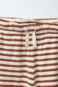 TOWEL EFFECT STRIPED T-SHIRT AND BERMUDA SET