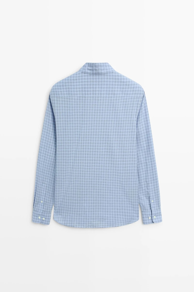 Relaxed fit plaid shirt