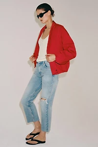 ZW COLLECTION RELAXED BOOTCUT MID-RISE CROPPED JEANS