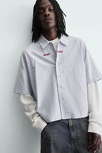 DOUBLE EFFECT SLEEVE STRIPED SHIRT