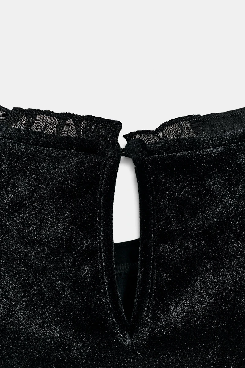 EMBROIDERED VELVET TOP