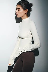 COTTON MODAL RUCHED T-SHIRT