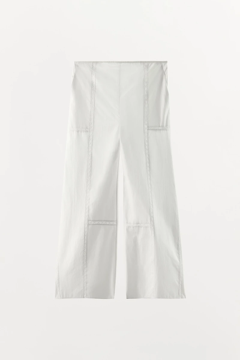 100% COTTON LACE TRIM PANTS