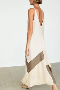 Contrast flowing midi dress