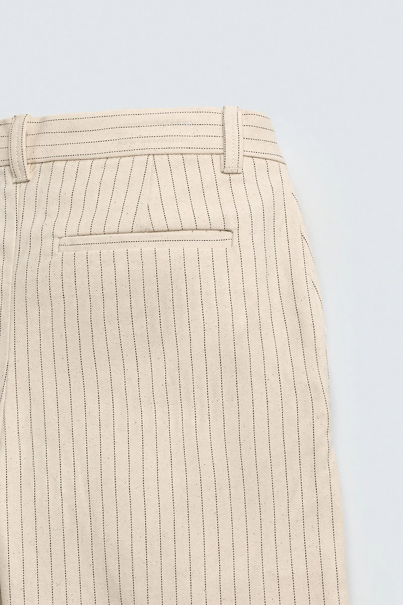 RELAXED FIT PINSTRIPE CHINO PANTS