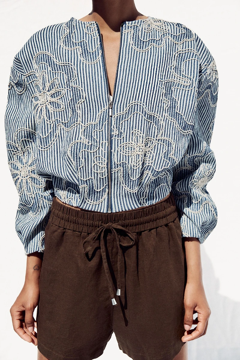 TEXTURED BOMBER JACKET
