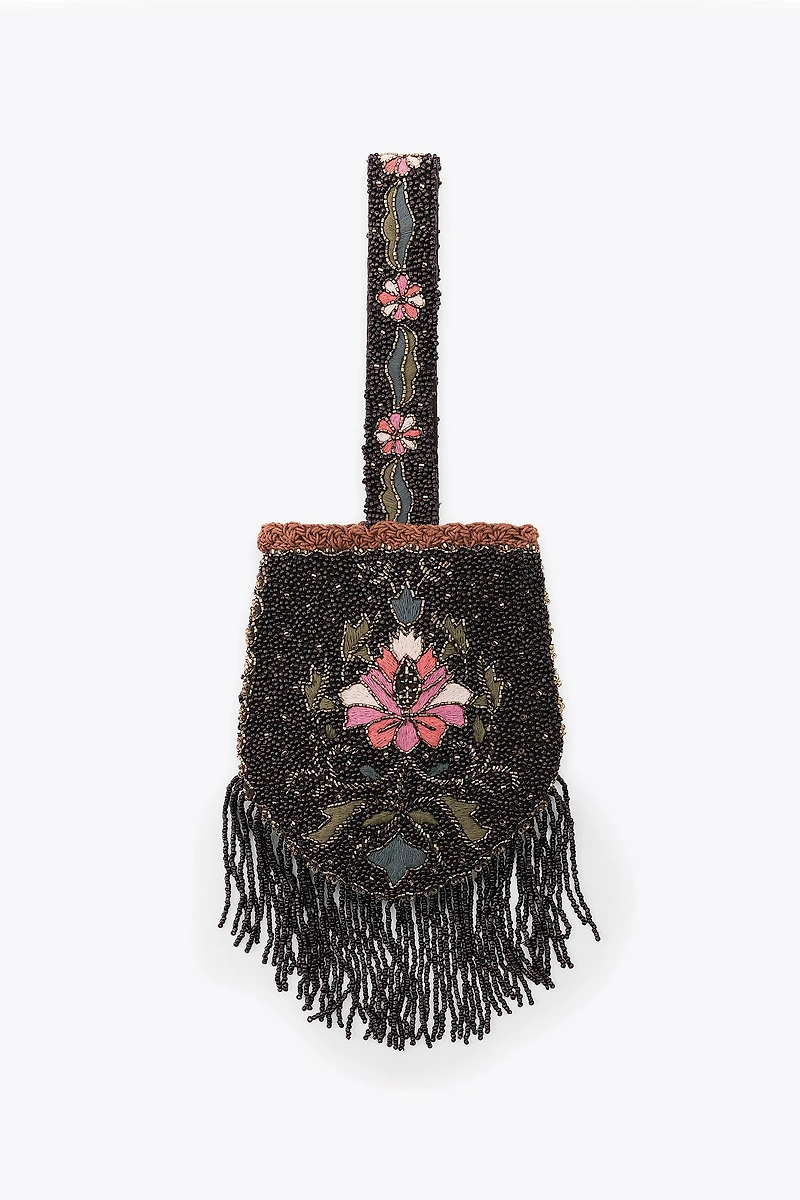 BEADED FRINGE HANDBAG