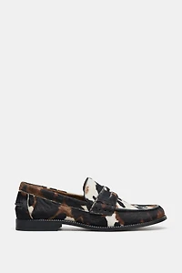 ANIMAL EMBOSSED LEATHER LOAFERS