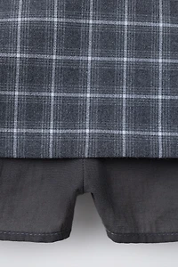 JUPE-SHORT À CARREAUX AVEC CEINTURE