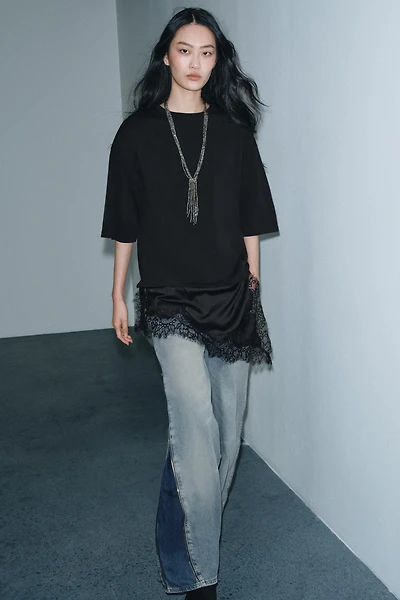 COMBINATION LACE T-SHIRT