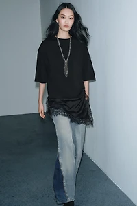 COMBINATION LACE T-SHIRT