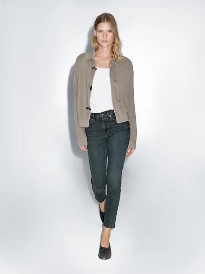 Jean slim cropped mid-rise