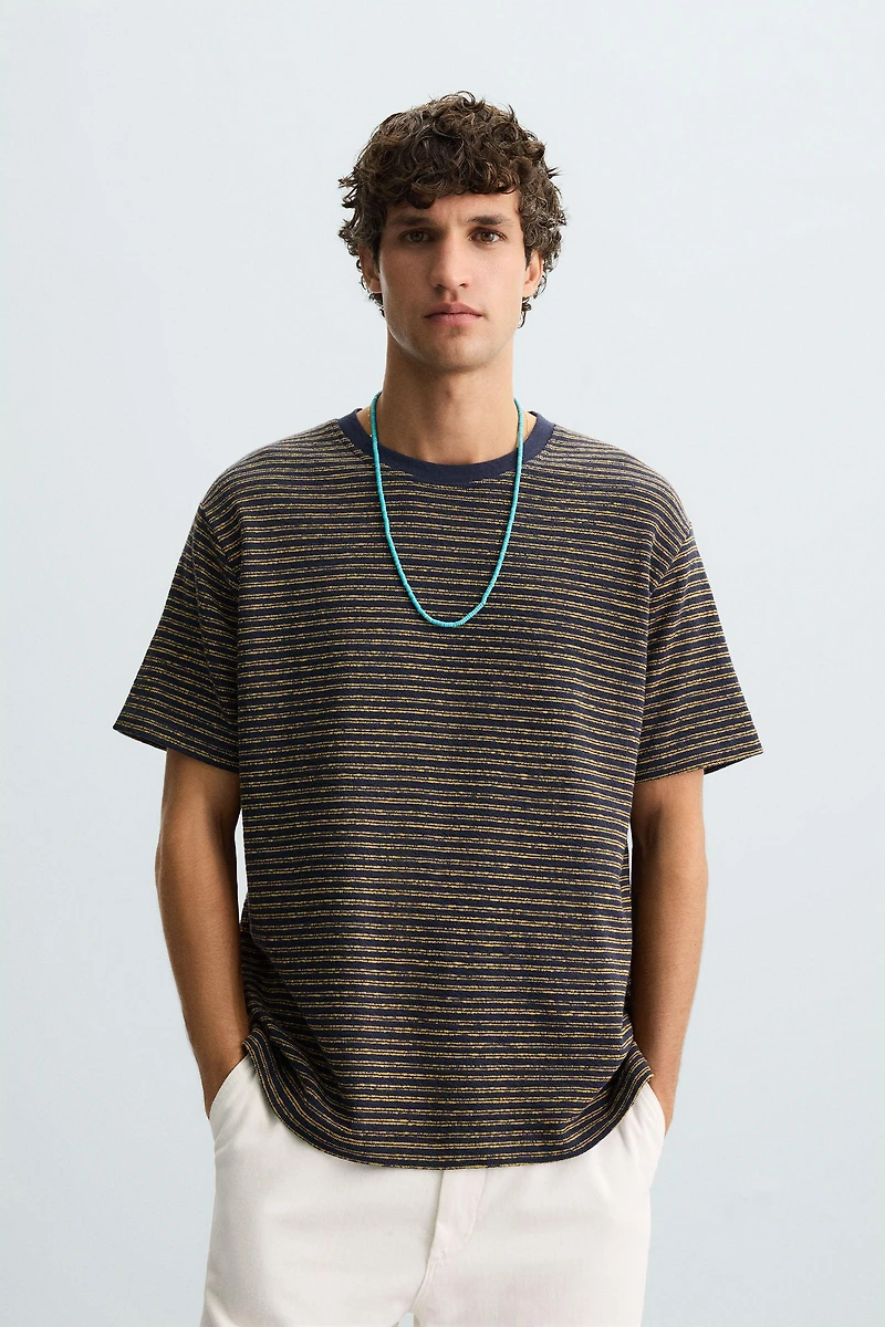 JACQUARD STRIPED T-SHIRT
