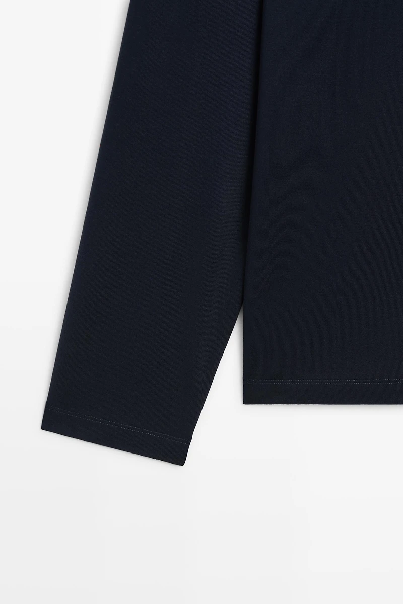 100% cotton long sleeve henley T-shirt
