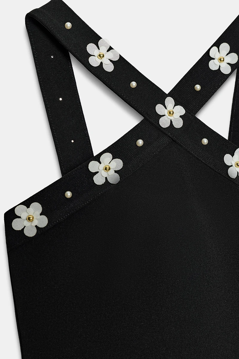 BODY HALTER STRETCH FLEURS