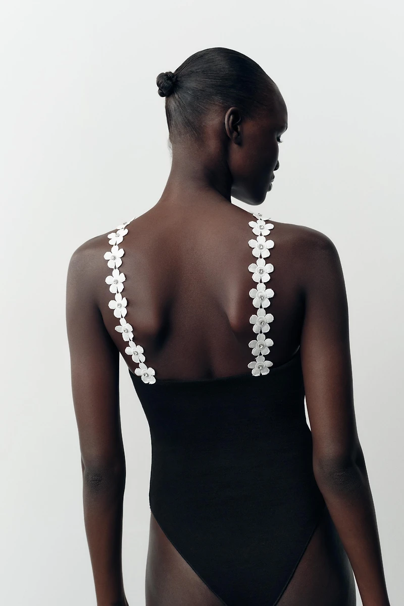 FLORAL HARDWARE STRETCH BODYSUIT
