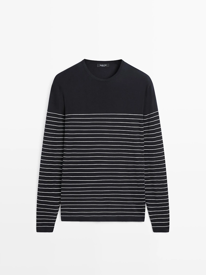 Striped crew neck sweater