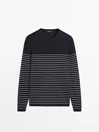 Striped crew neck sweater