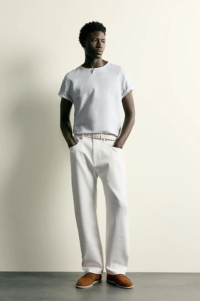 HEMP AND COTTON HENLEY SHIRT