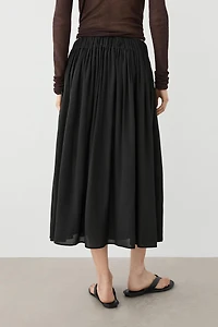 Pleated midi skirt