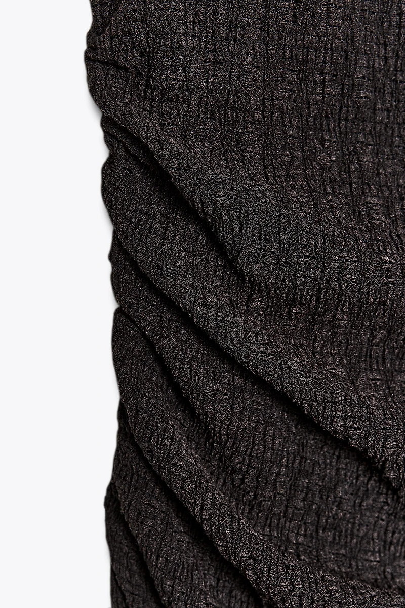 TEXTURED HALTER LONG DRESS