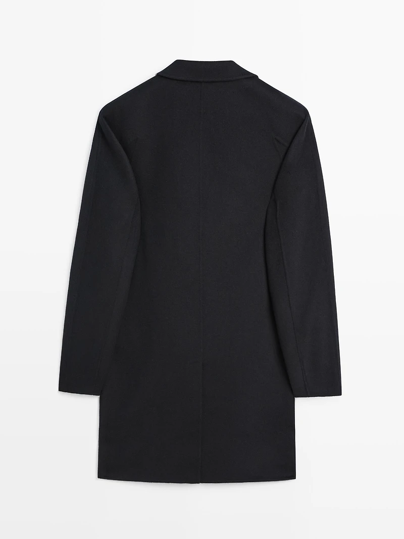 Manteau court laine mélangée