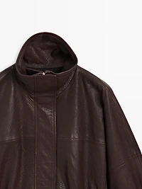 Veste en cuir nappa finition grainée