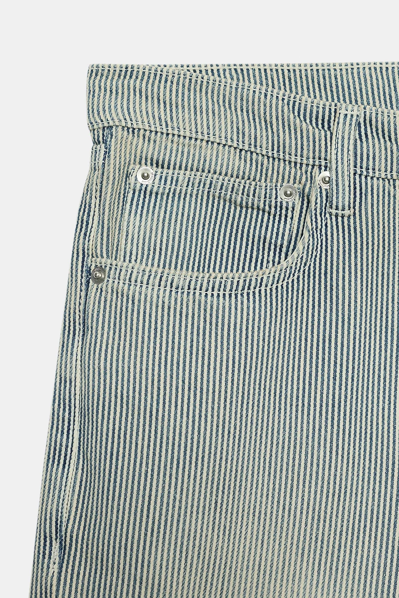 JEAN ZW COLLECTION DROIT TAILLE BASSE À RAYURES