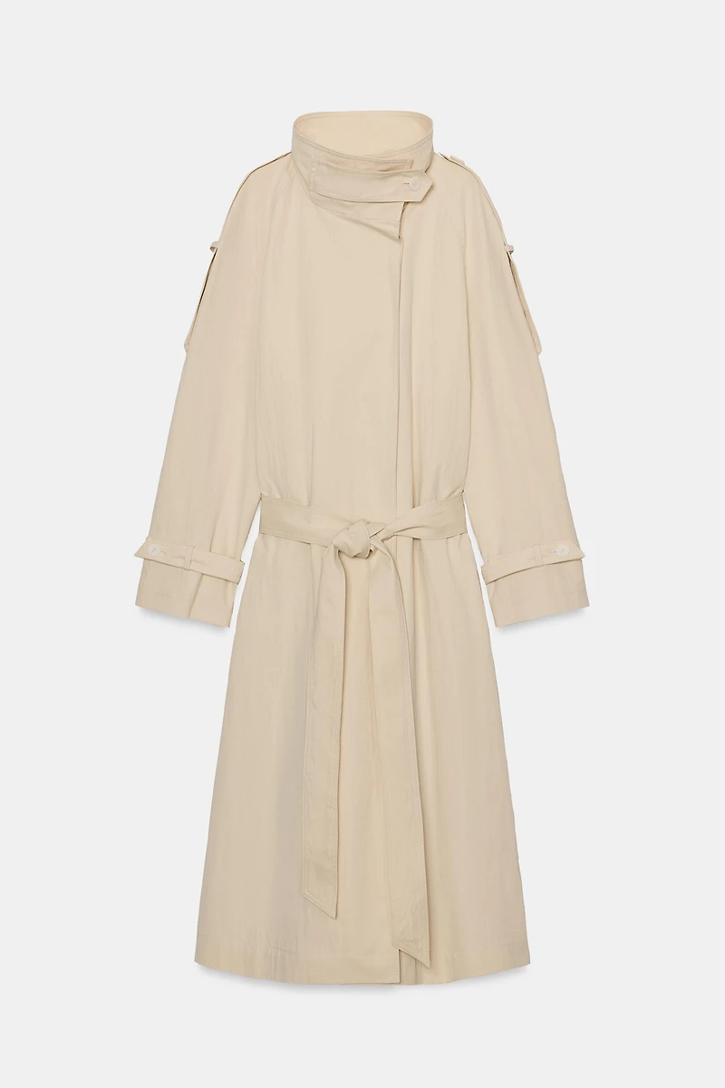 ZW COLLECTION HIGH-NECK TRENCH COAT