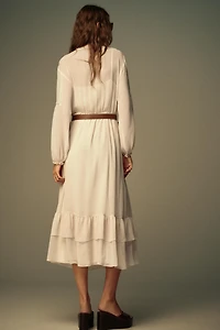 BELTED COTTON GAUZE DRESS