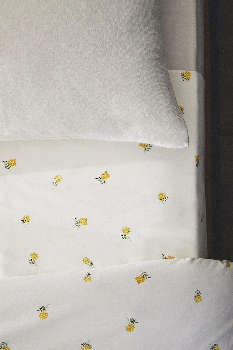 MIMOSA PRINT COTTON FLAT SHEET