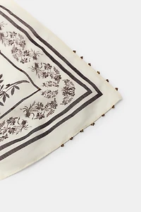 PAISLEY BEADED BANDANA SCARF