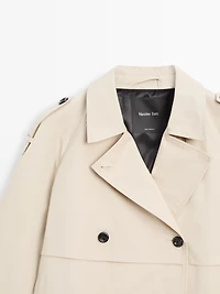 Short trench coat with belt detail