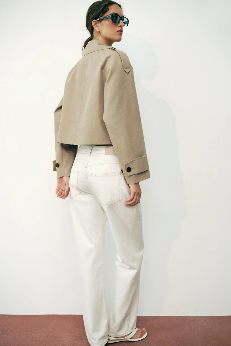 SHORT DOUBLE-BREASTED TRENCH JACKET