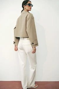SHORT DOUBLE-BREASTED TRENCH JACKET