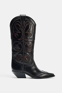 BOTTES COW-BOY EN CUIR BRODÉ