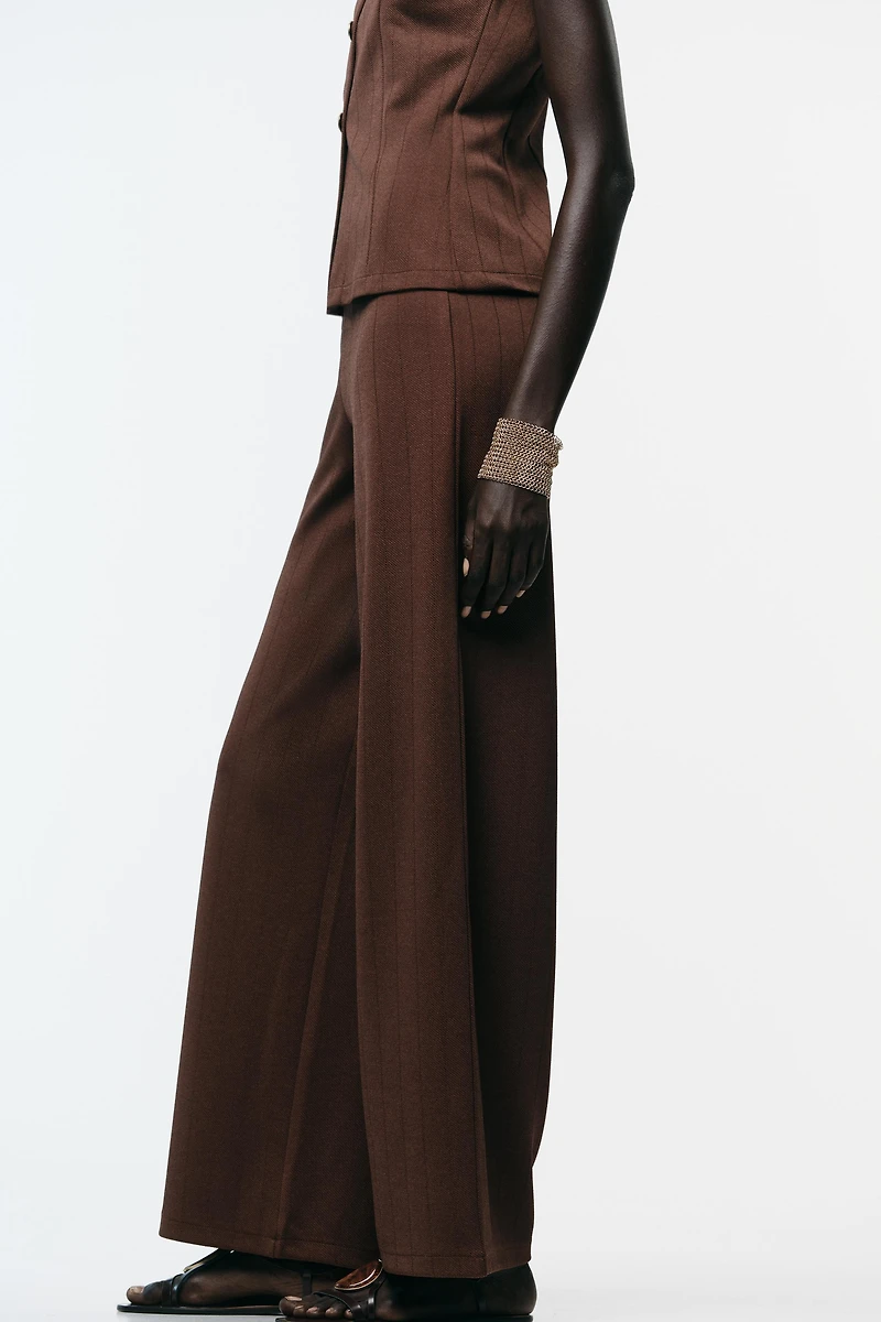TWILL WIDE LEG PANTS