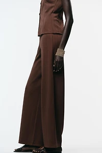 TWILL WIDE LEG PANTS