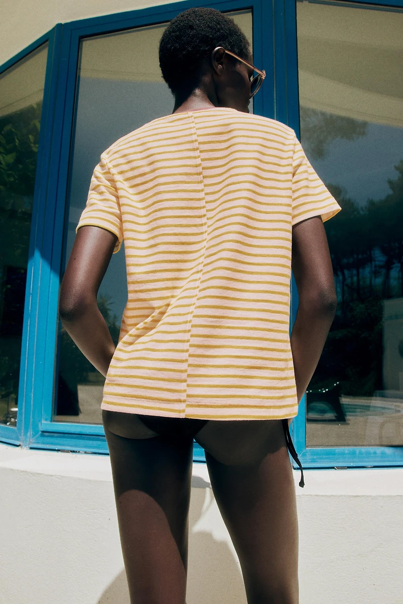 T-SHIRT À RAYURES MANCHES COURTES