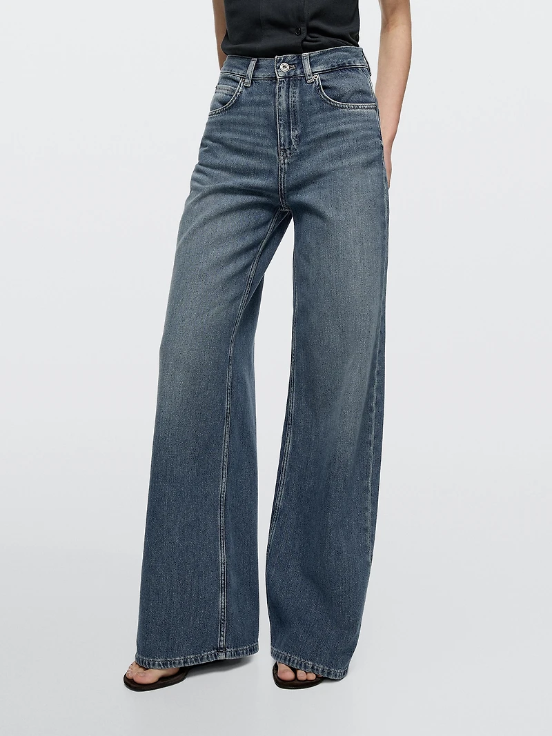 Jean wide leg taille haute