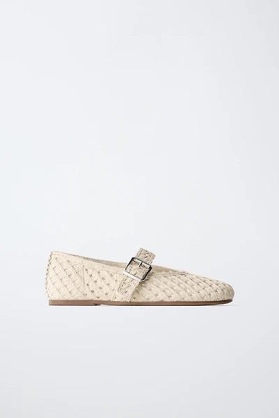 BALLERINES EFFET RAFIA