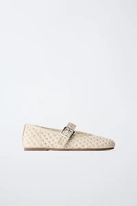 BALLERINES EFFET RAFIA