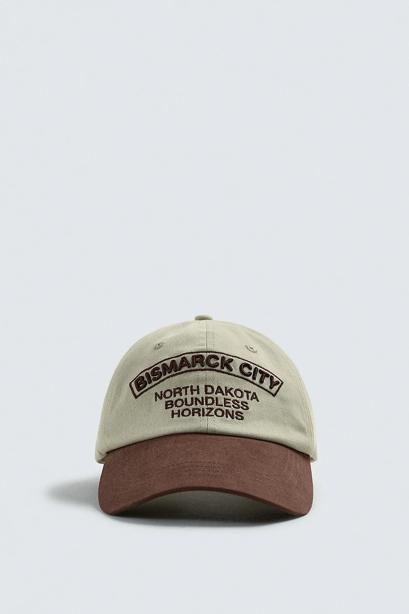 EMBROIDERED TEXT CAP