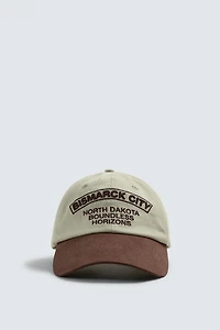 EMBROIDERED TEXT CAP