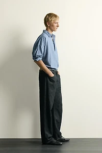 LIGHTWEIGHT STRIPED DENIM POLO SHIRT