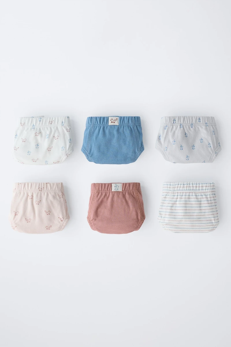 1 1/2-6 YEARS/ SIX-PACK OF ANIMAL UNDERWEAR